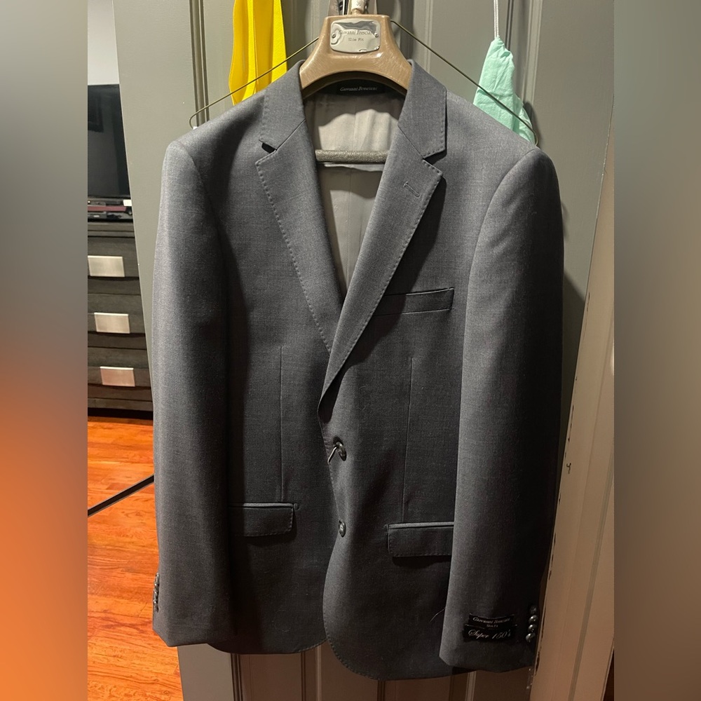 GIOVANNI BRESCIANI SUPER 150’s MENS SUIT JACKET Size 36R. NEW WITH TAGS